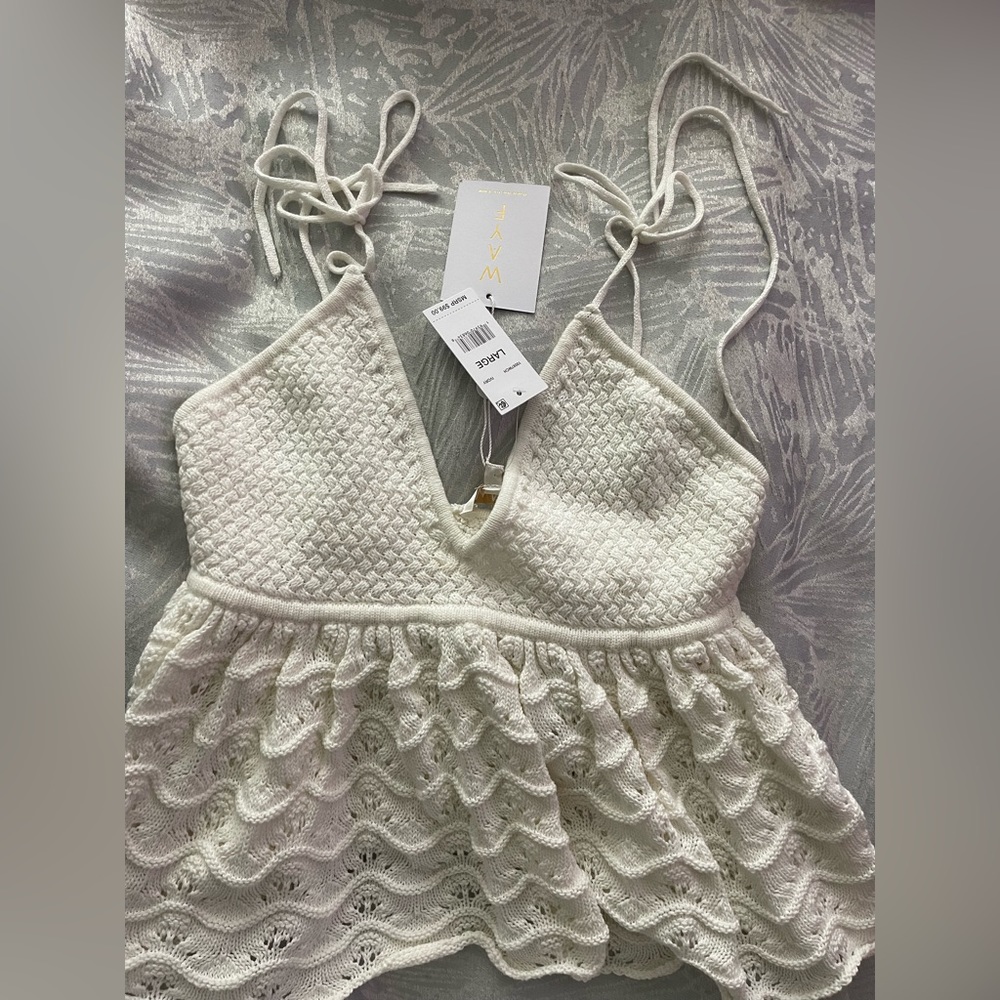 White crochet halter,